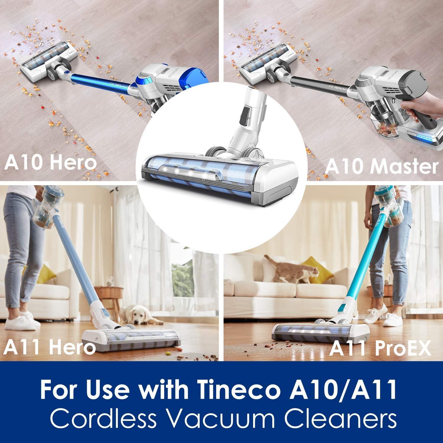 imageTineco FullSize LED Soft Roller Power Brush for A10A11 Series Cordless Vacuum Ideal for Indoor Hard Floor ampamp Hard Surface UseGray
